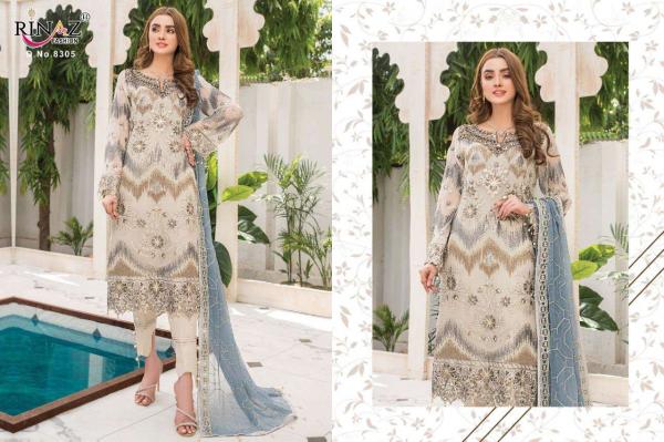 Rinaz Maryam's Gold 11 Designer Georgette Embridery Pakistani Salwar 